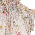 Abito midi con stampa floreale in crema Zimmermann - donna 
