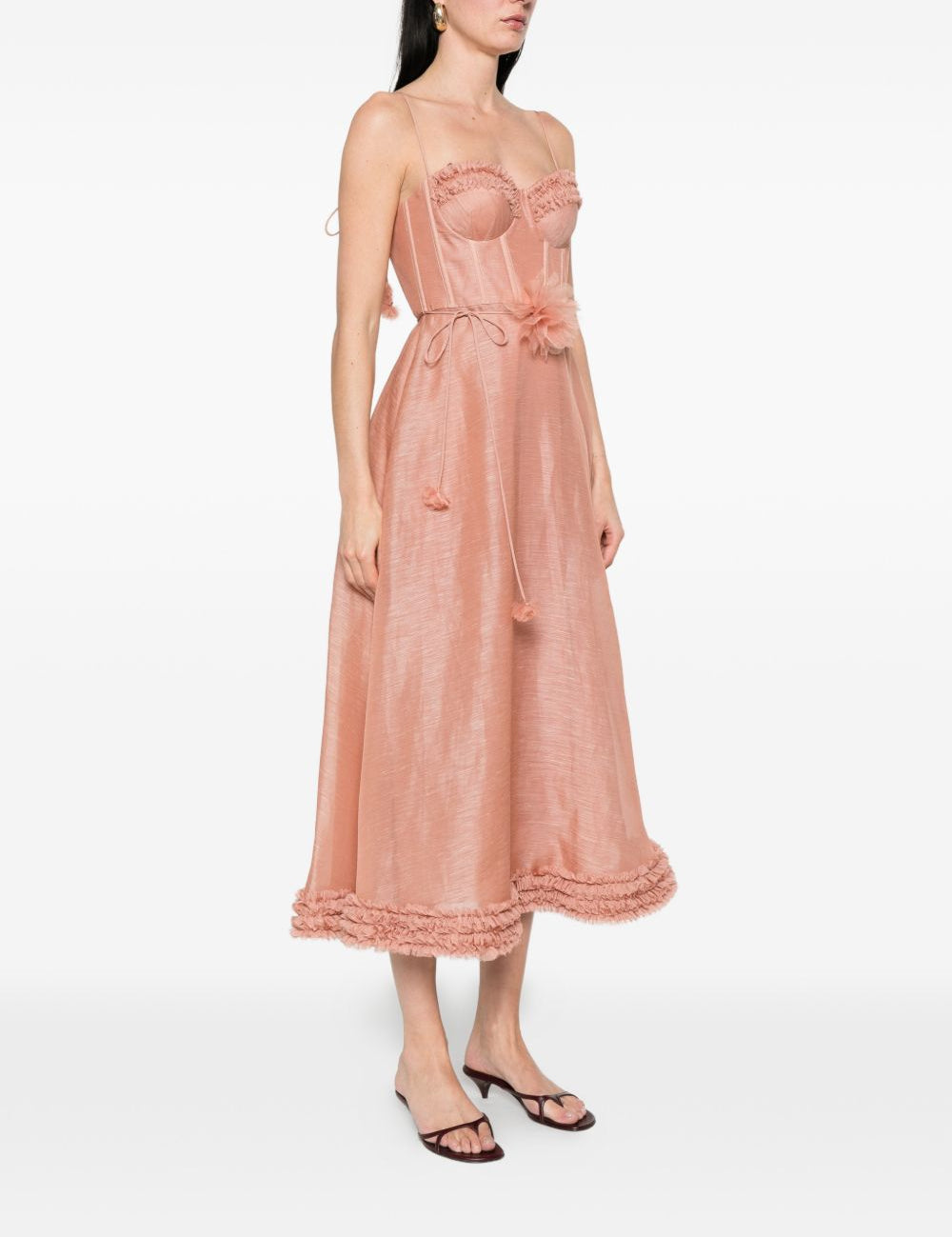 Abito Luna con ruches in rosa ZIMMERMANN - donna 