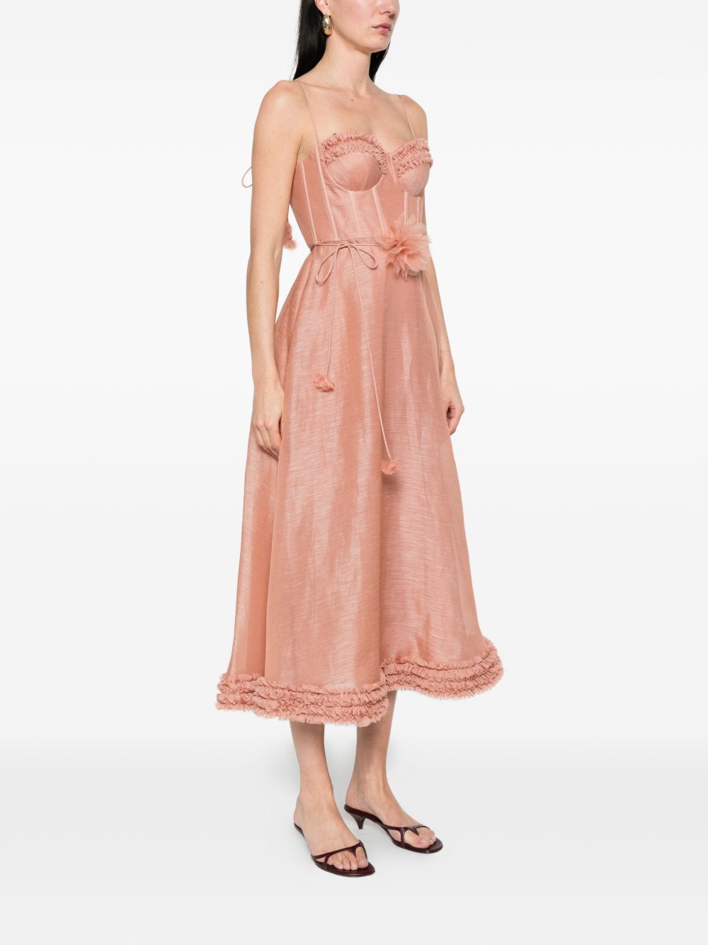 Abito Luna con ruches in rosa ZIMMERMANN - donna 