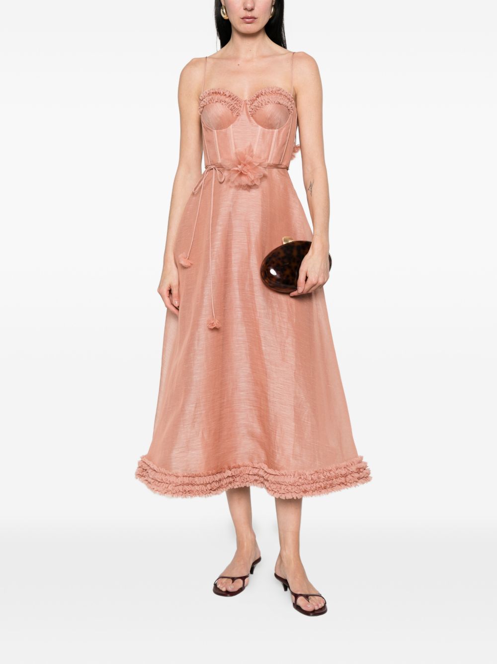 Abito Luna con ruches in rosa ZIMMERMANN - donna 