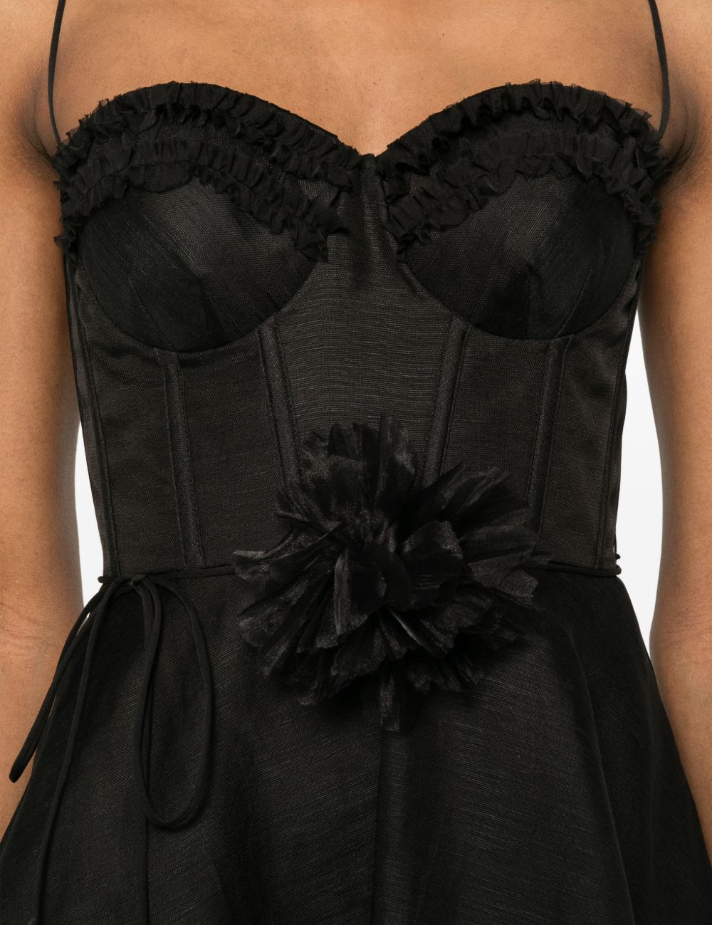 Abito mini con fiori in nero Zimmermann - donna 