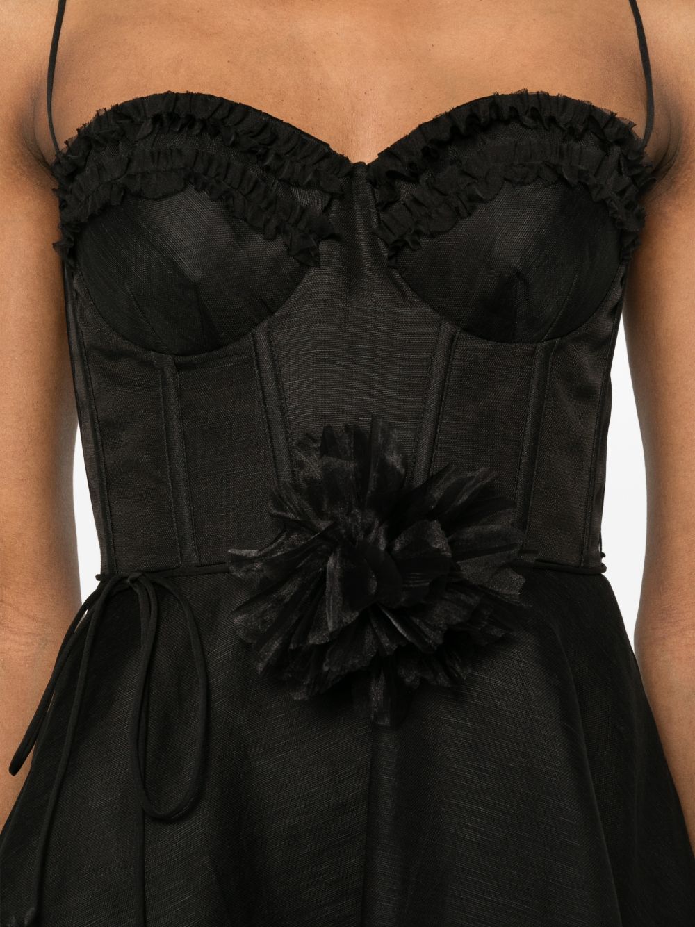 Abito mini con fiori in nero Zimmermann - donna 