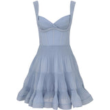 Abito mini a pieghe in blu ZIMMERMANN - donna 