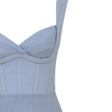 Abito mini a pieghe in blu ZIMMERMANN - donna 
