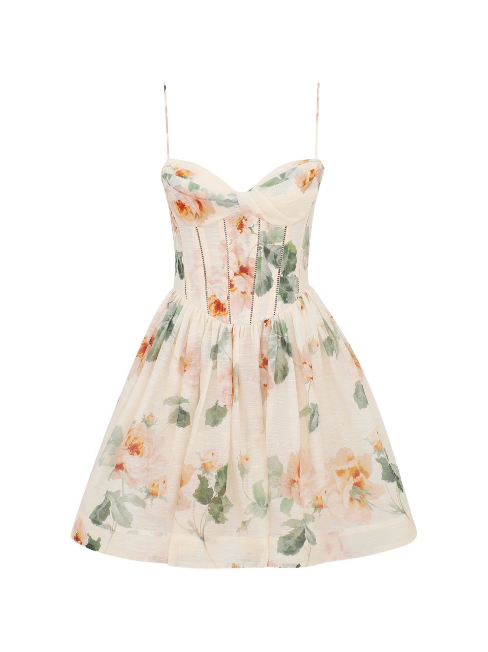 Abito mini con corsetto carousel in crema Zimmermann - donna 