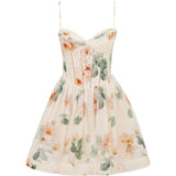Abito mini con corsetto carousel in crema Zimmermann - donna 