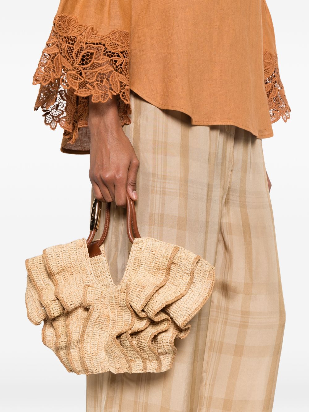goldentime small ruffle tote 
