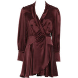 Abito mini a portafoglio in bordeaux Zimmermann - donna 