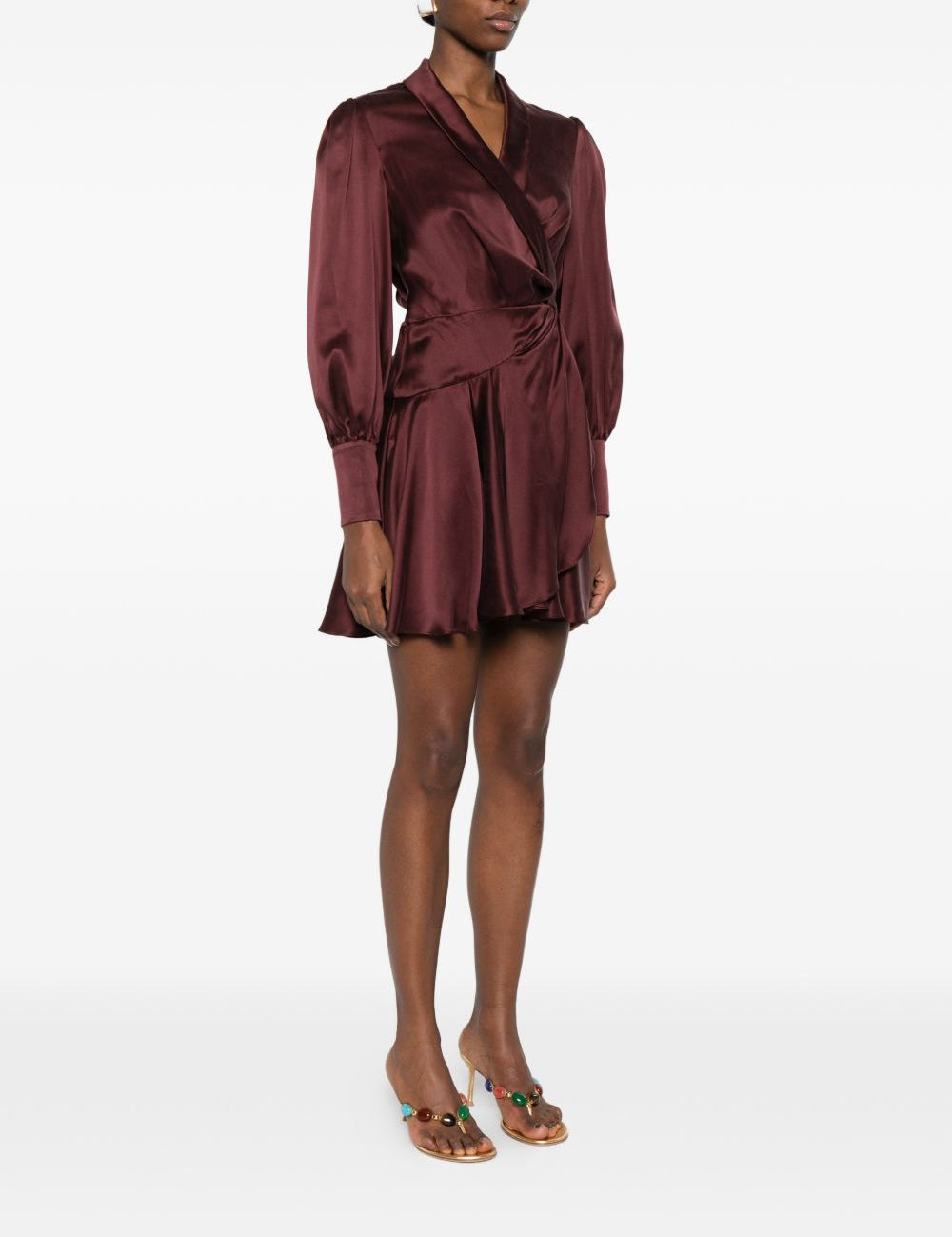 Abito mini a portafoglio in bordeaux Zimmermann - donna 