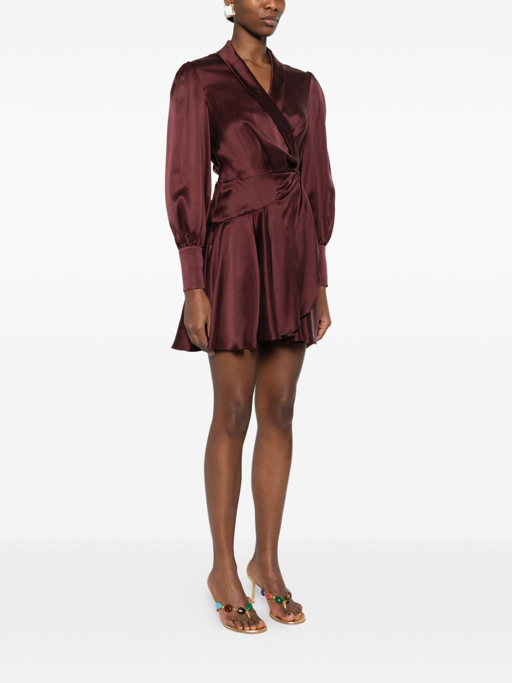 Abito mini a portafoglio in bordeaux Zimmermann - donna 