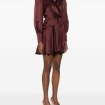 Abito mini a portafoglio in bordeaux Zimmermann - donna 