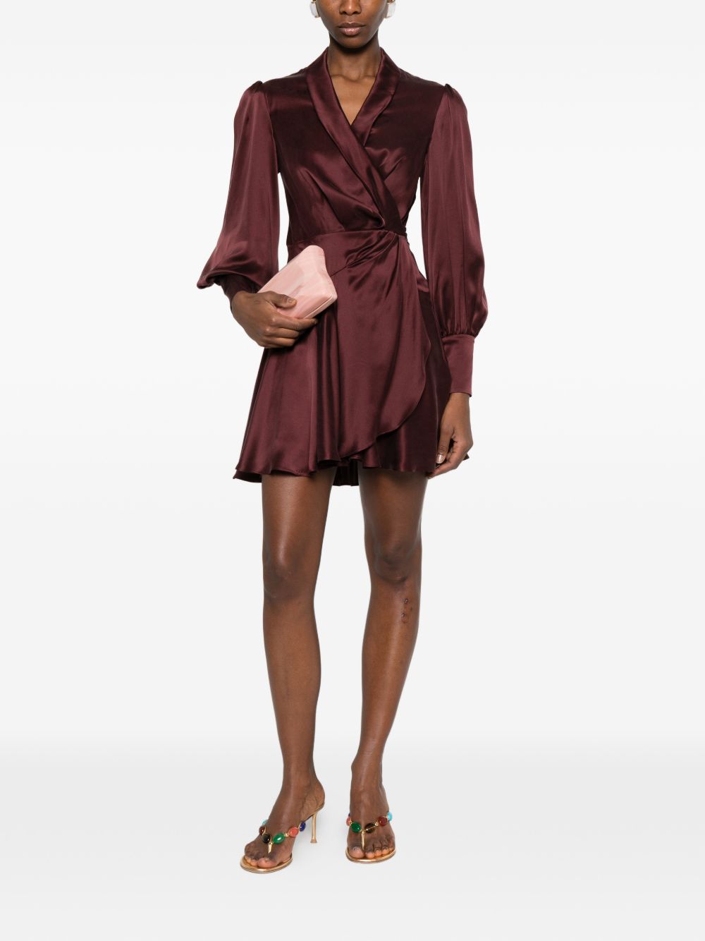 Abito mini a portafoglio in bordeaux Zimmermann - donna 