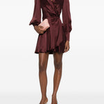 Abito mini a portafoglio in bordeaux Zimmermann - donna 