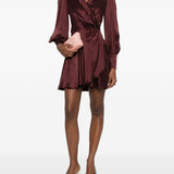 Abito mini a portafoglio in bordeaux Zimmermann - donna 