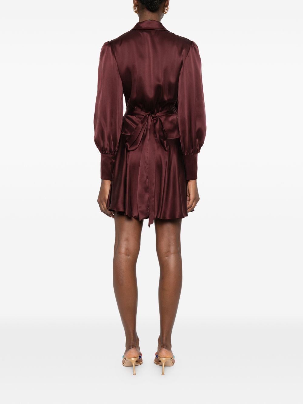 Abito mini a portafoglio in bordeaux Zimmermann - donna 