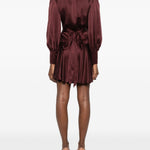 Abito mini a portafoglio in bordeaux Zimmermann - donna 