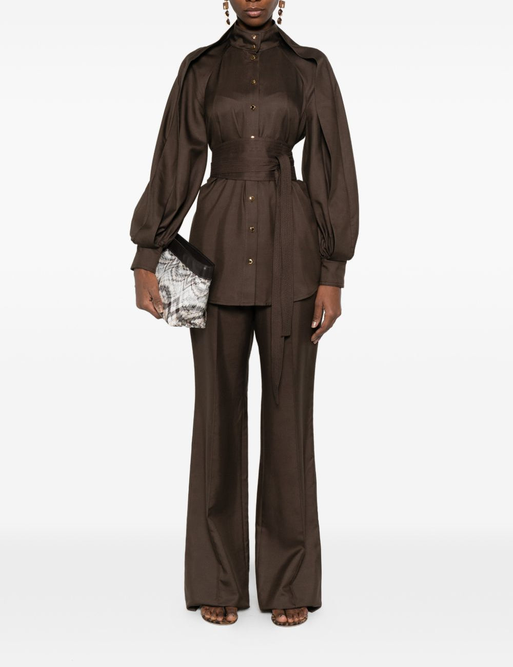 Camicia Luna con nodo in vita in marrone Zimmermann - donna 