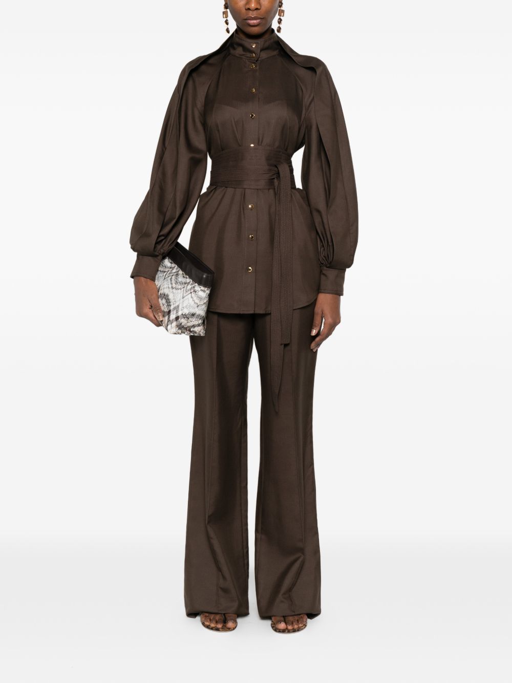 Camicia Luna con nodo in vita in marrone Zimmermann - donna 