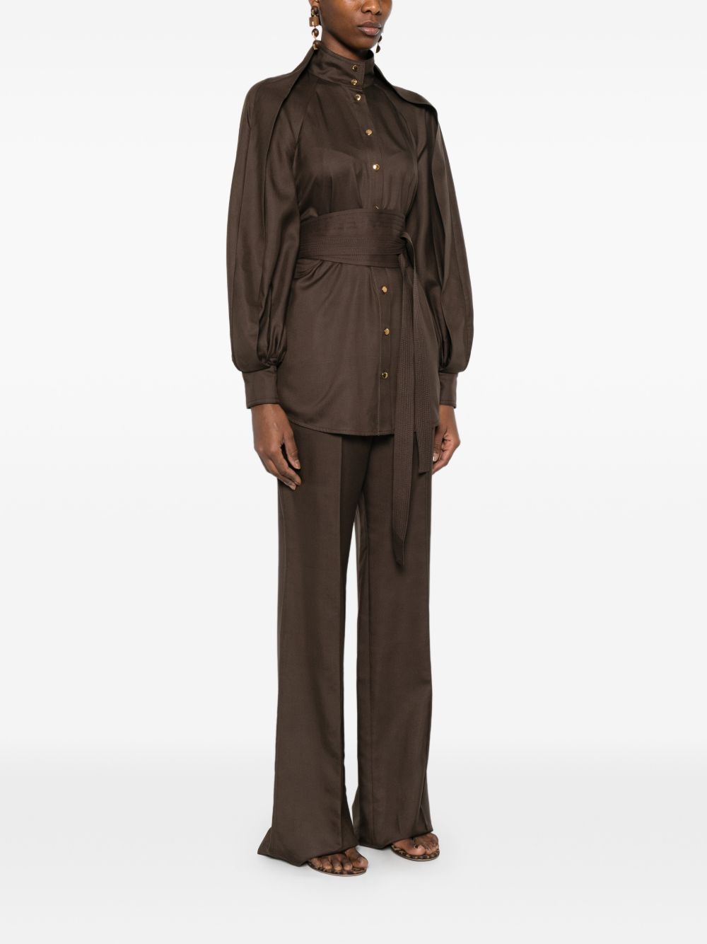 Camicia Luna con nodo in vita in marrone Zimmermann - donna 