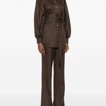 Camicia Luna con nodo in vita in marrone Zimmermann - donna 