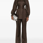Pantaloni Luna con vita elasticizzata in marrone Zimmermann - donna 