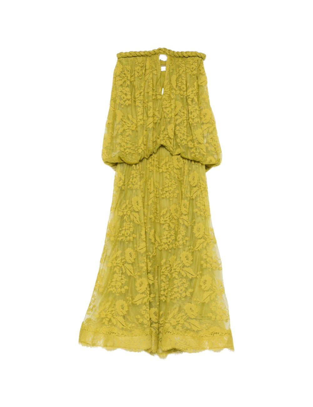 Abito midi intrecciato in pizzo in verde Zimmermann - donna 