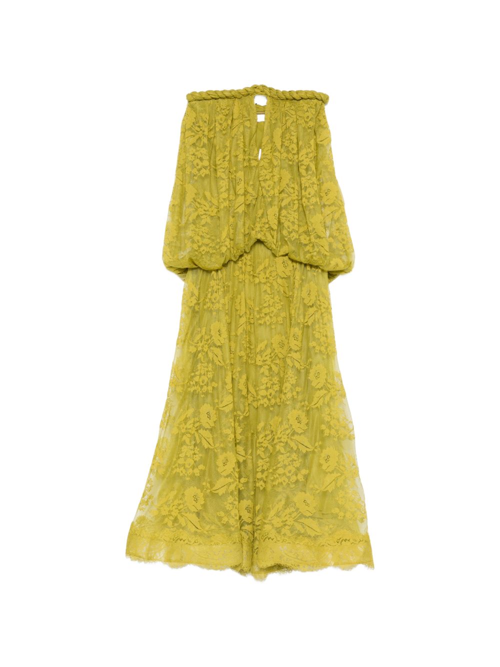 Abito midi intrecciato in pizzo in verde Zimmermann - donna 