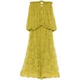 Abito midi intrecciato in pizzo in verde Zimmermann - donna 