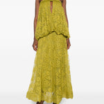 Abito midi intrecciato in pizzo in verde Zimmermann - donna 