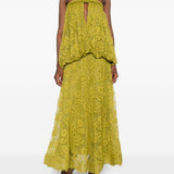 Abito midi intrecciato in pizzo in verde Zimmermann - donna 