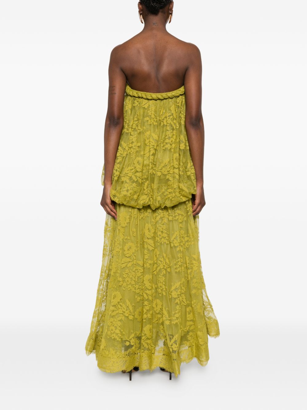 Abito midi intrecciato in pizzo in verde Zimmermann - donna 
