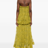 Abito midi intrecciato in pizzo in verde Zimmermann - donna 