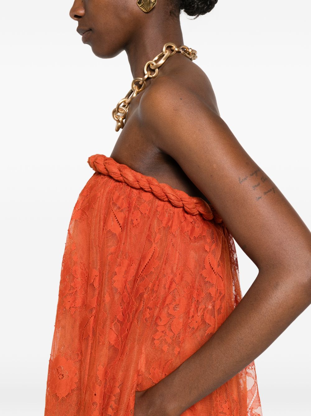 Tuta intera Luna con fiori e pizzo in arancione Zimmermann - donna 