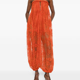 Tuta intera Luna con fiori e pizzo in arancione Zimmermann - donna 