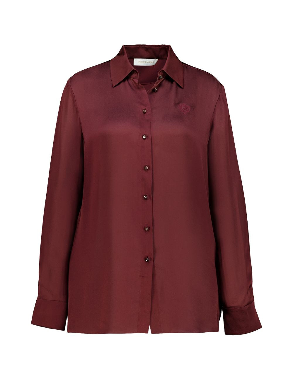 Camicia Luna con ricamoin bordeaux Zimmermann - donna 