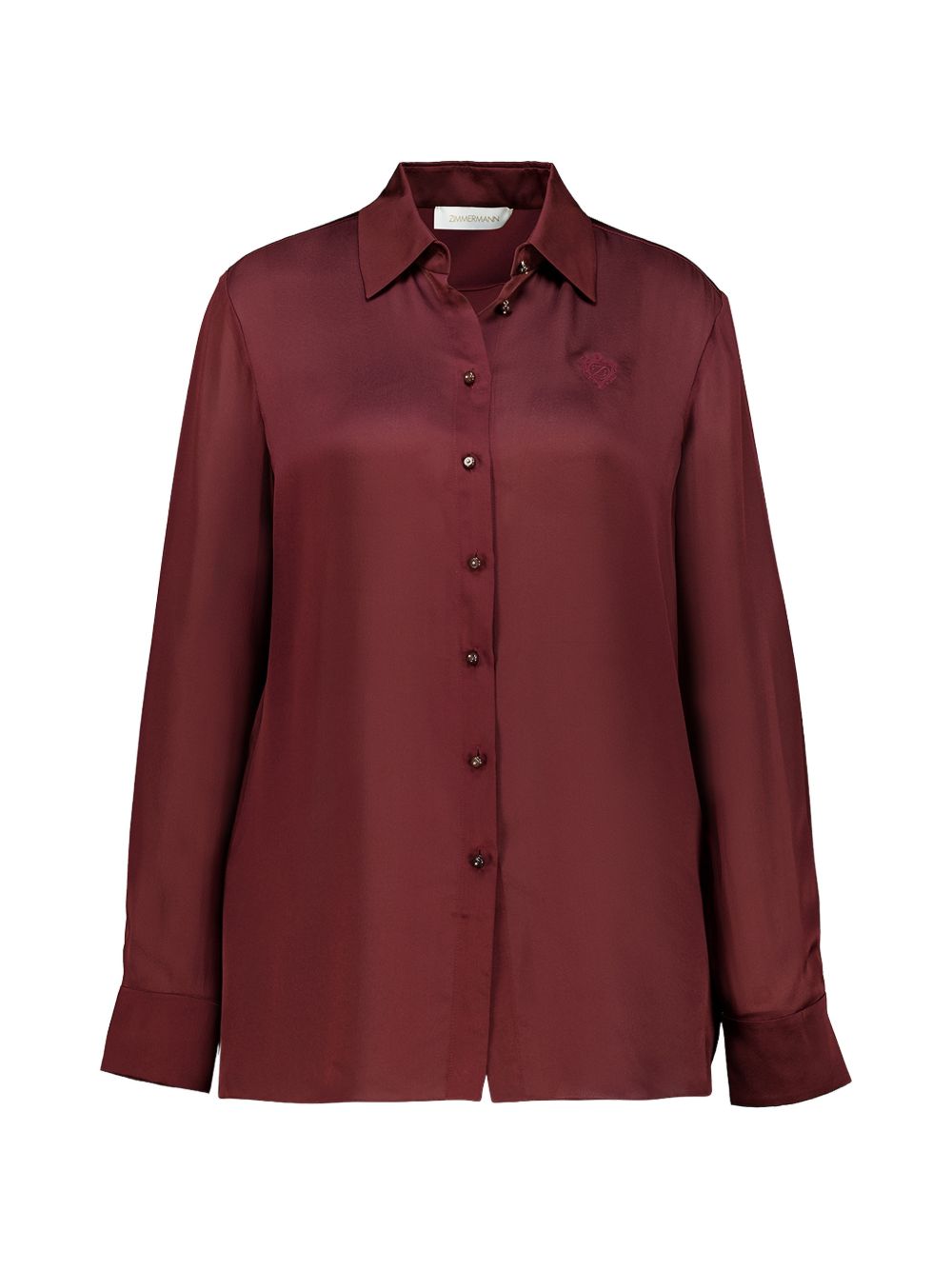 Camicia Luna con ricamoin bordeaux Zimmermann - donna 