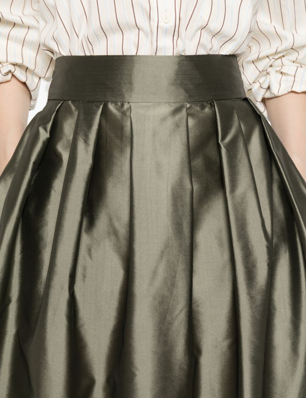 Gonna midi con pieghe effetto in verde 's maxmara - donna 