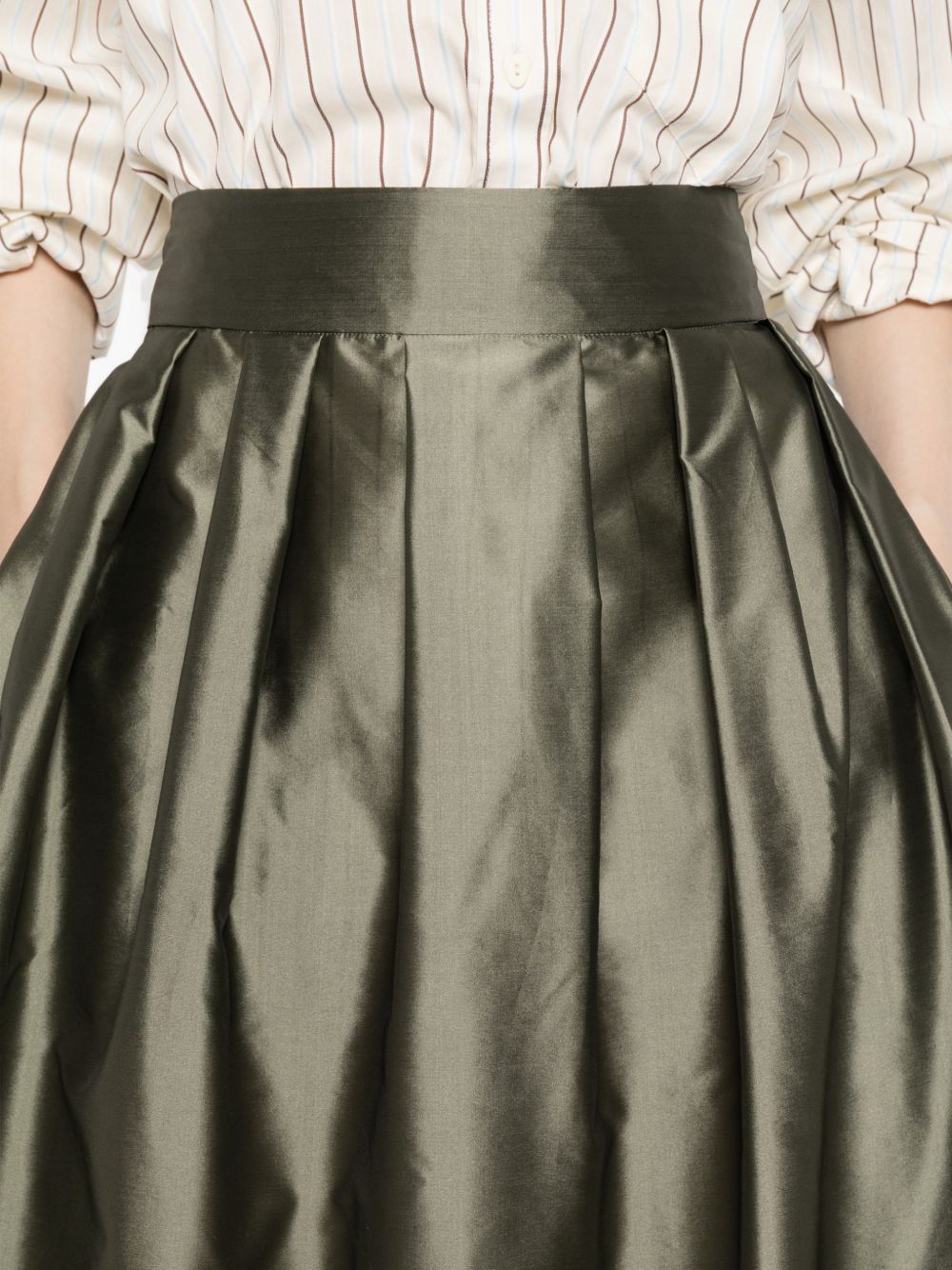 Gonna midi con pieghe effetto in verde 's maxmara - donna 
