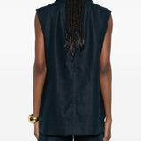 Gilet doppiopetto Bird in blu 