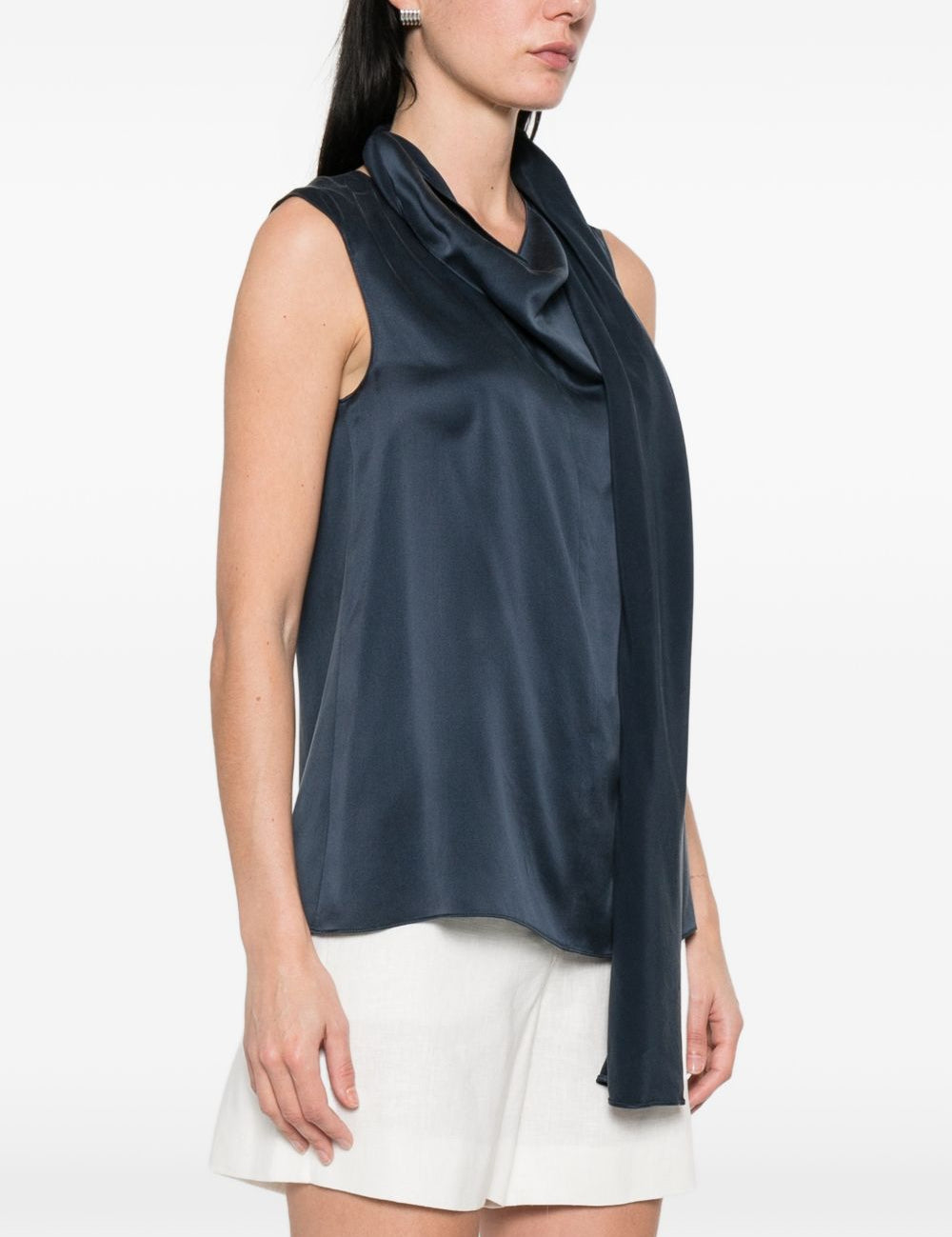 Top Dry in blu satinato 