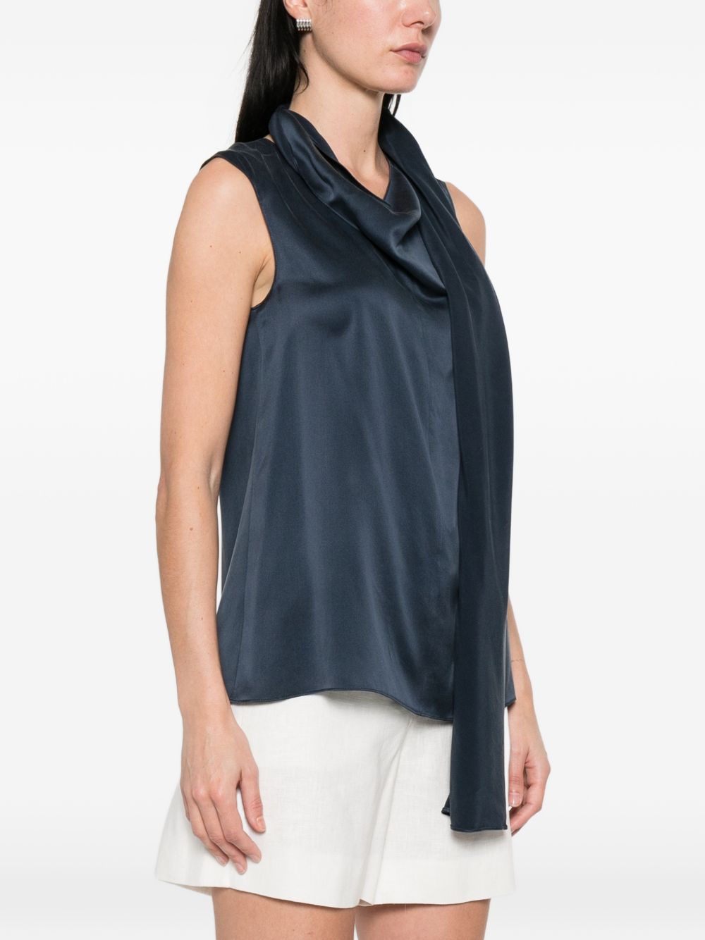 Top Dry in blu satinato 