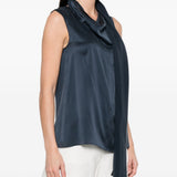 Top Dry in blu satinato 
