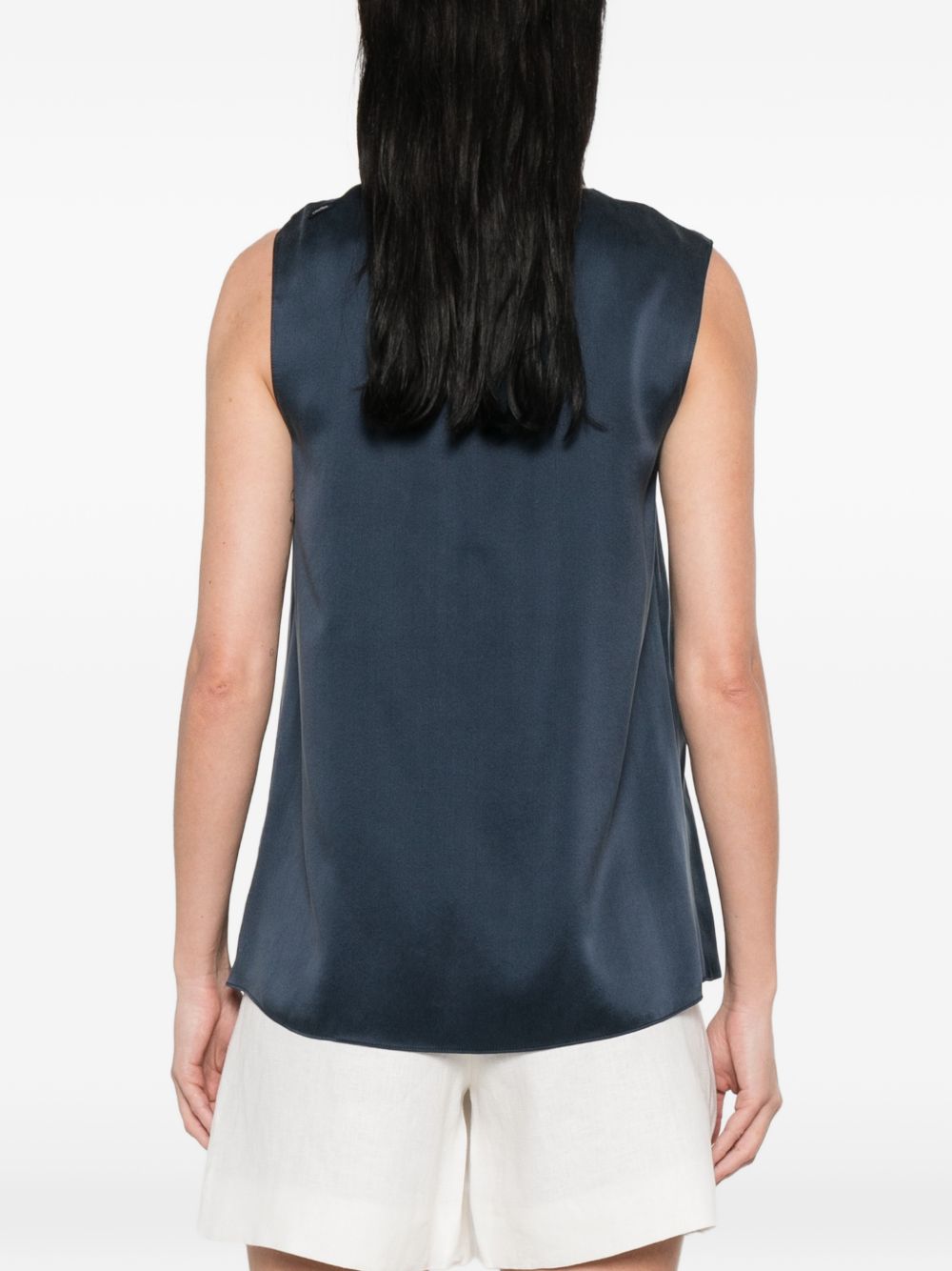 Top Dry in blu satinato 