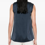 Top Dry in blu satinato 