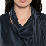Top Dry in blu satinato 