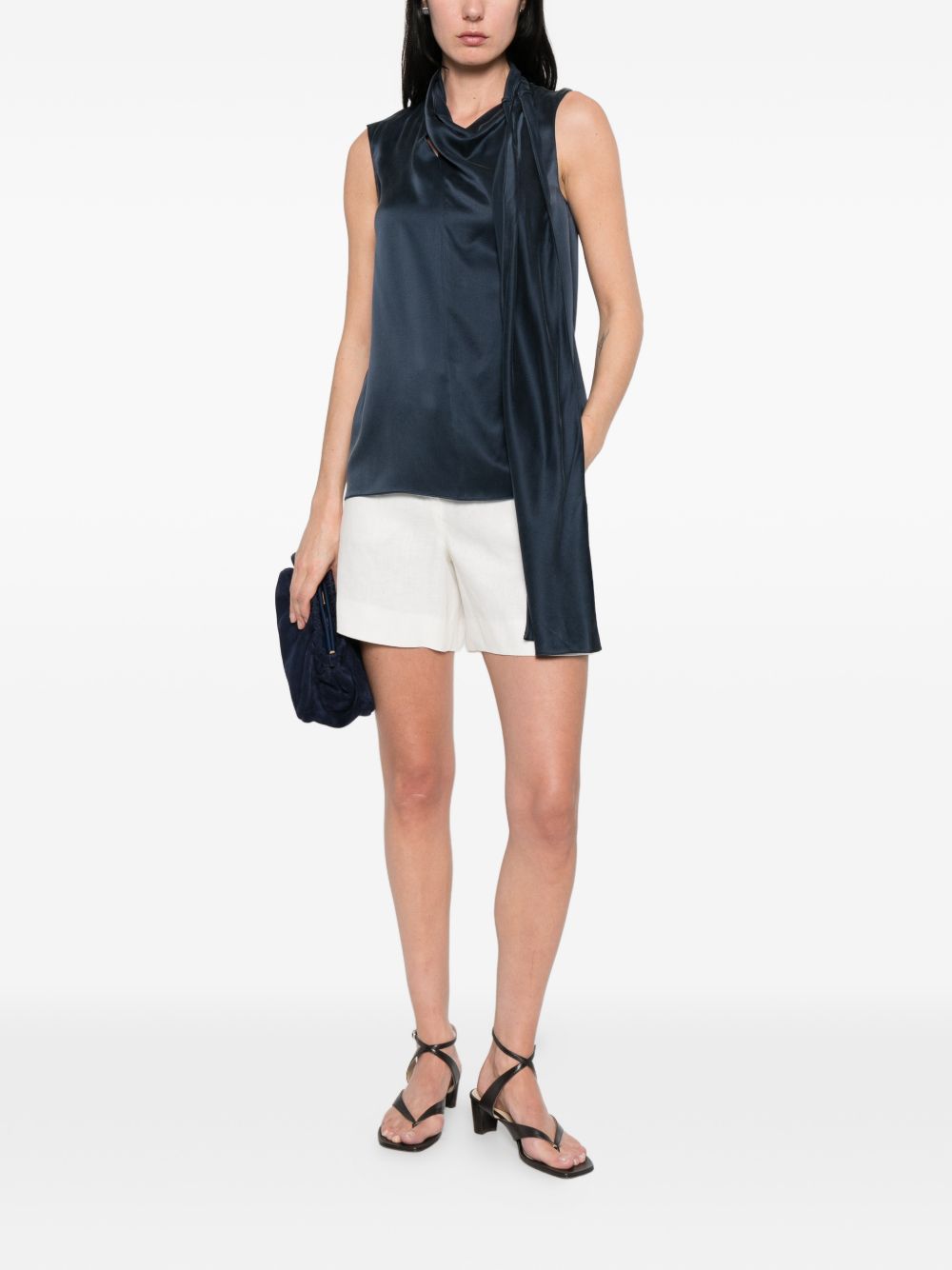 Top Dry in blu satinato 