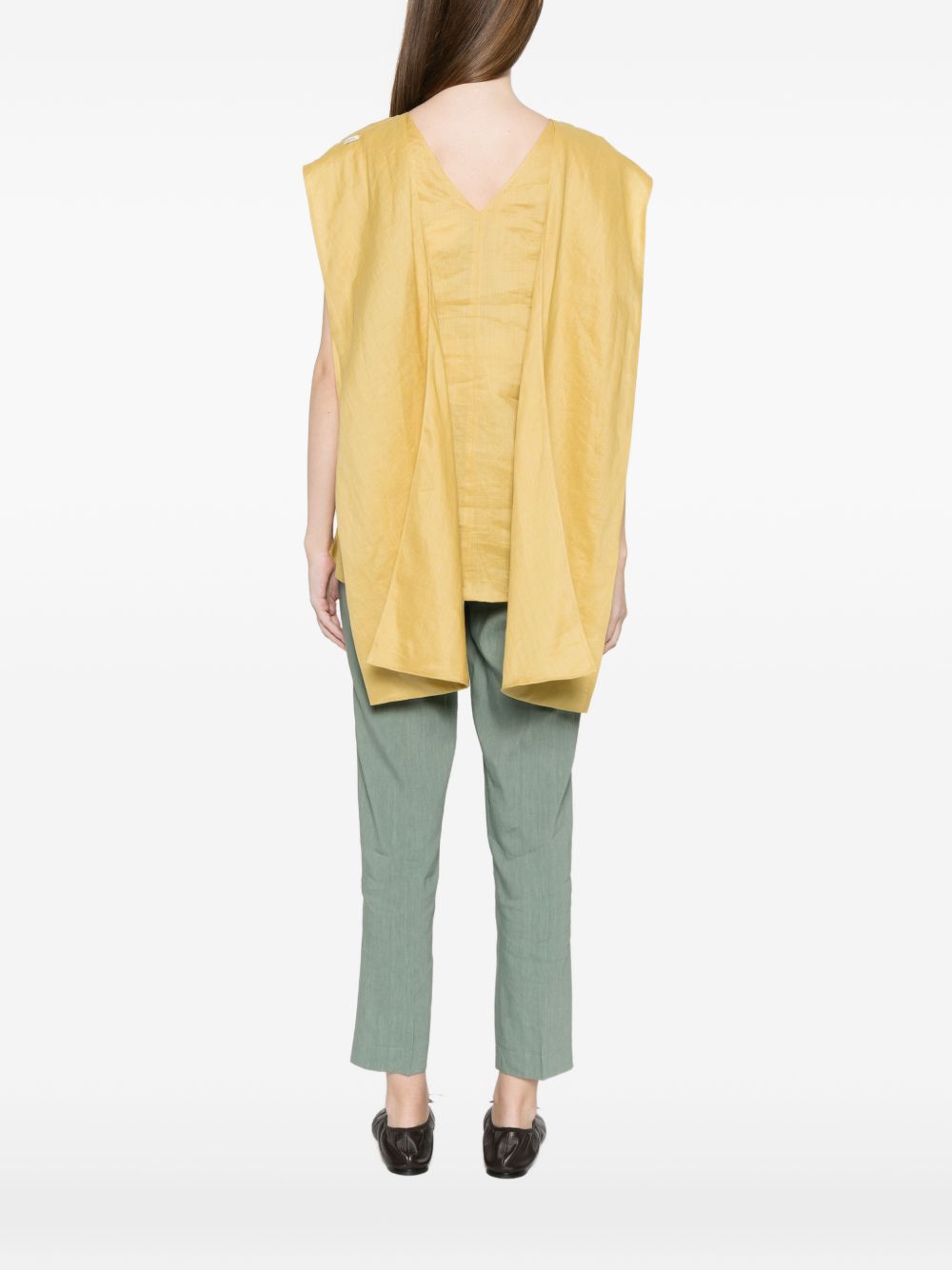 Top Talento con scollo a V in giallo 
