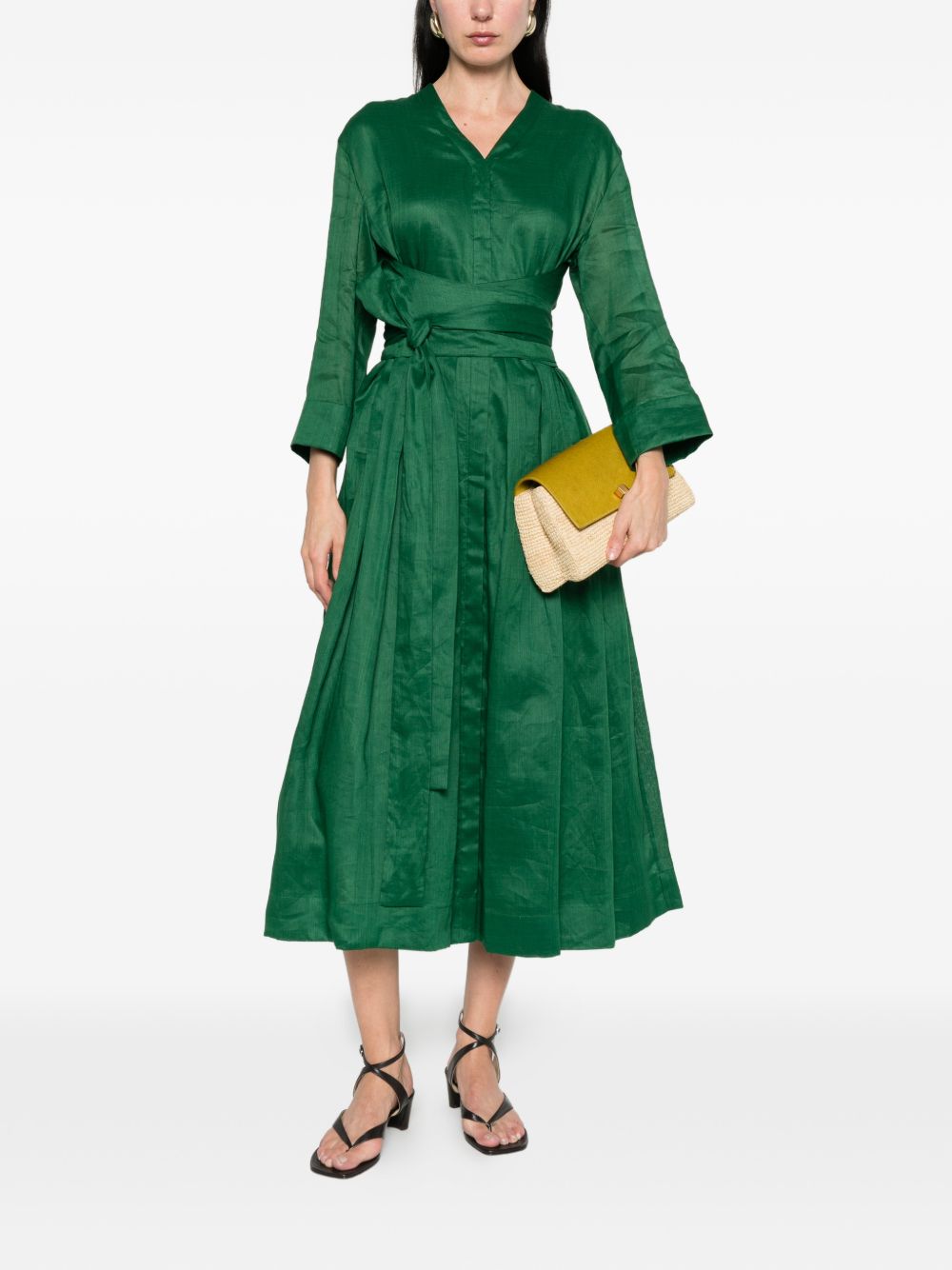 Abito Camilla con scollo a V e laccetti in verde 's maxmara - donna 