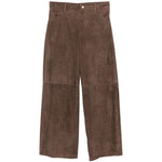 Pantaloni in pelle scamosciata in marrone 'S Max Mara - donna 