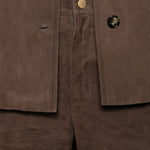 Pantaloni in pelle scamosciata in marrone 'S Max Mara - donna 